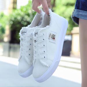 Women'S Sports And Leisure Shoes, Breathable Shoes, Can Be Worn All Year Round, Slippers, Lace Up Flat Bottomed Fashionable Board Shoes