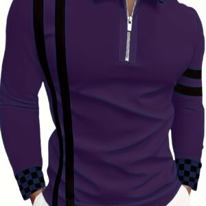 POPL 3D Men's Long Sleeve Lapel Metal Zipper Shirt - Fashionable & Stylish - Best Selling - For Men - Suitable for Casual Wear - Great Gift for Fashionable Guys