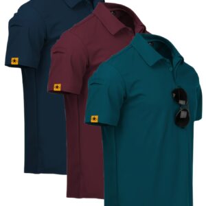 Three-Pack Men's Casual Sports Shirt, Turn- Collar Golf Clothing