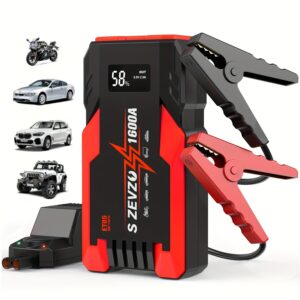 Car Battery Jump Starter With Led Flashlight For Car Truck Motorcyble Emergency Use, 12V Portable Jump Box With Jumper Cable(7.2 Gas 1.32gal Diesel), Compact Design, USB Fast Charging, Idea Gift