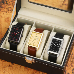 3pcs/ set Square Men'S Watch Sports Casual Wrist Watch Men Business Quartz watches