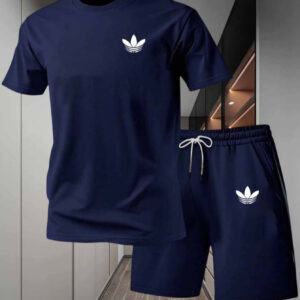 Men'S Print T-Shirt And Shorts Set, Suitable for Summer Outdoor Sports 2pcs Set