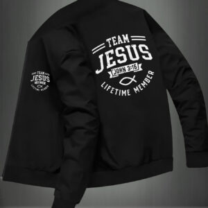 Jesus Print Elements Men's Trendy Autumn & Winter Jacket - Stand Collar, Casual, All-Match, High-End - For Men - Stylish & Comfortable - Perfect Gift for Fashionable Guys