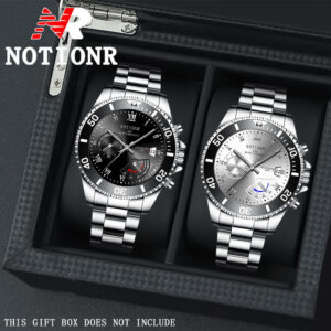 NOTIONR 2pcs/ Set Watch for Men, Hot Selling Watches for Men, Trend Style Wrist Watch for Men, Stainless Steel Watch Strap Watch for Men, Gifts for Oneself, Suitable for Daily Life and Gatherings